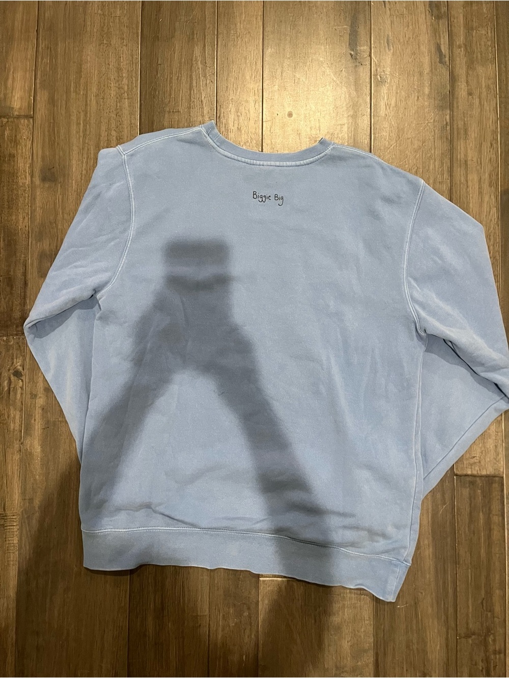 Soft Light Blue Crewneck Sweatshirt with Small Chest Graphic - Picture 3 of 9